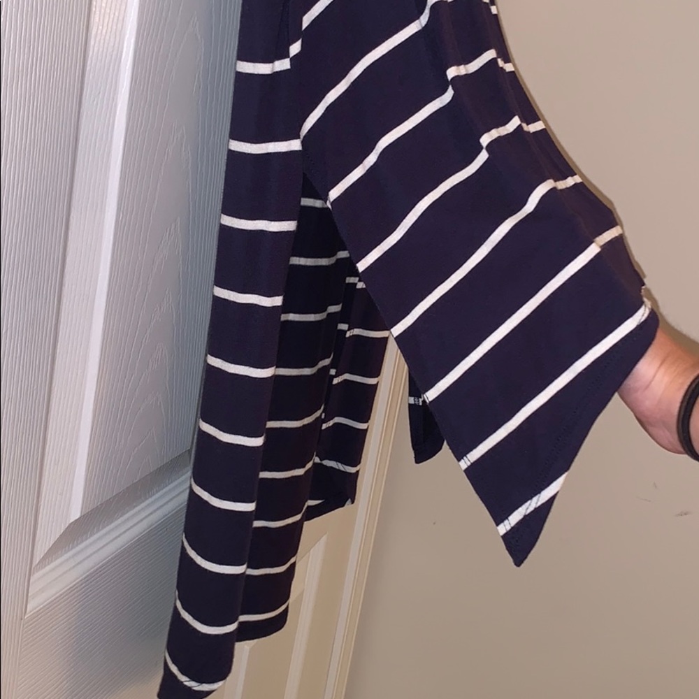 High/Low Striped Tee with Slits - Picture 3 of 3